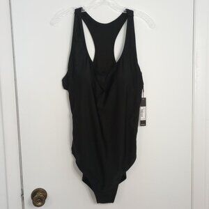 Nicole Miller Black One-Piece Racerback Swimsuit